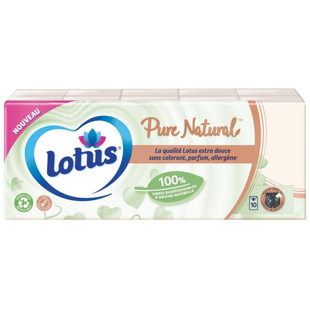 Lotus Pure Mouchoirs Etuis X10