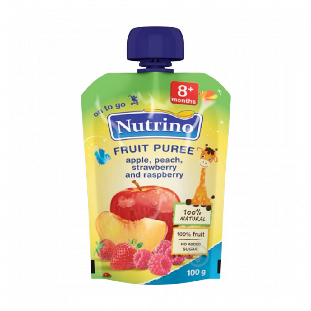 Nutrino Fruit Puree - Apple, Peach, Strawberry And Raspberry
