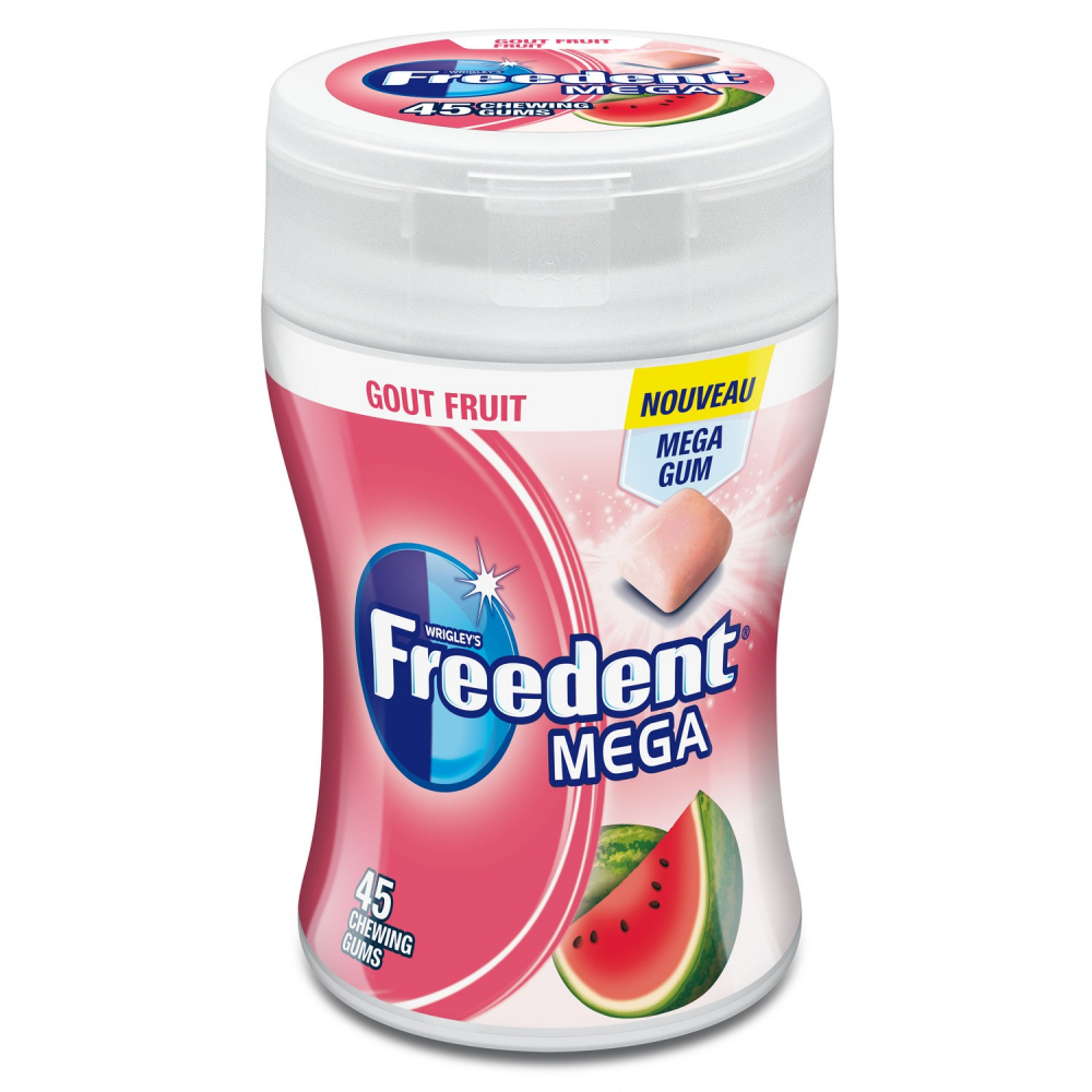 Chewing-gum sans sucres goût fruits MEGA x45 103 g - FREEDENT