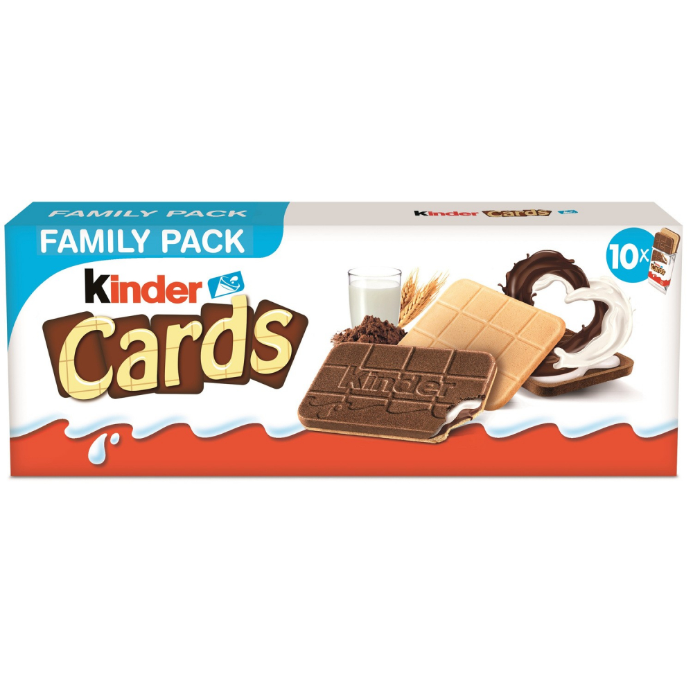 Biscuits Lait Et Cacao Kinder Cards *10 256g - KINDER