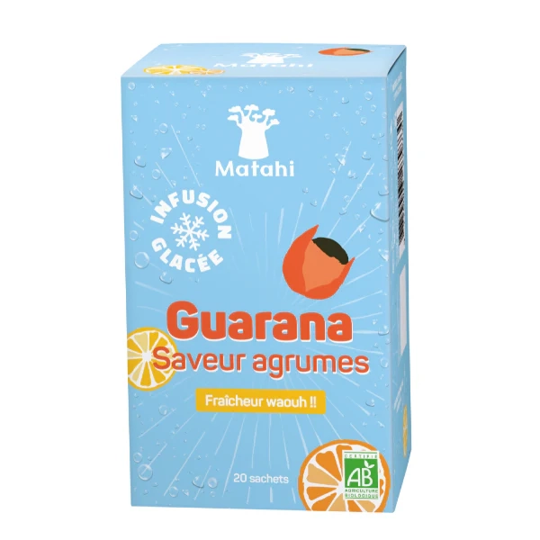 Infusion Glacée Bio Guarana Saveureur Citron (12 X 20 Sach X 2g) - Matahi
