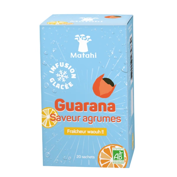 Infusión de Hielo de Guaraná Orgánica Sabor Limón (12 X 20 Bolsa X 2g) - Matahi