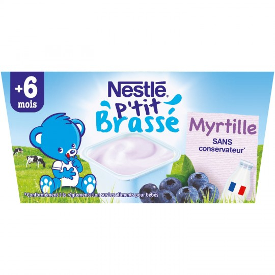 Babydesserts vanaf 6 maanden; bosbes P'tit gebrouwen 4x100 g - NESTLE