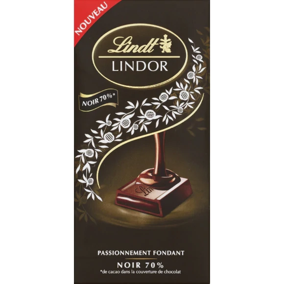 Tablette de chocolat noir Lindor Noir 100g - LINDT