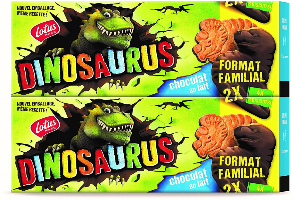 Grossiste Biscuits Chocolat Dinosaurus Format Familial 2x225g Lotus