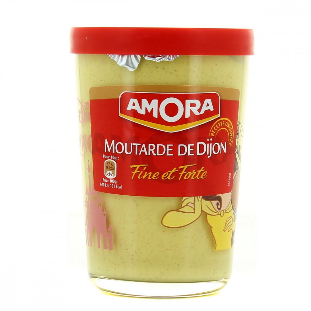 Grossiste Moutarde de Dijon fines et forte 195g AMORA