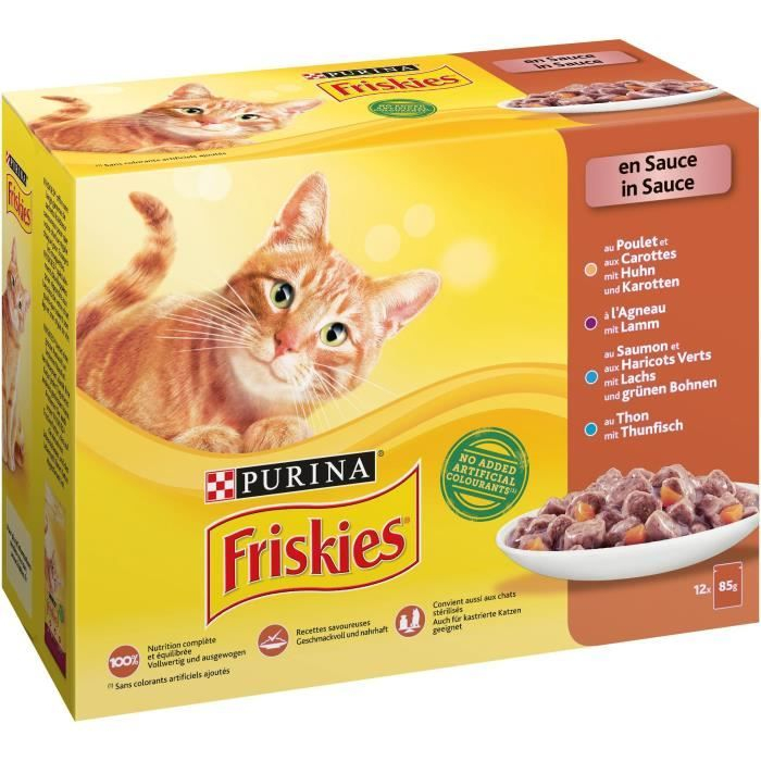 Meal sachets with meat and fish in sauce for adult cats 12x85g - PURINA