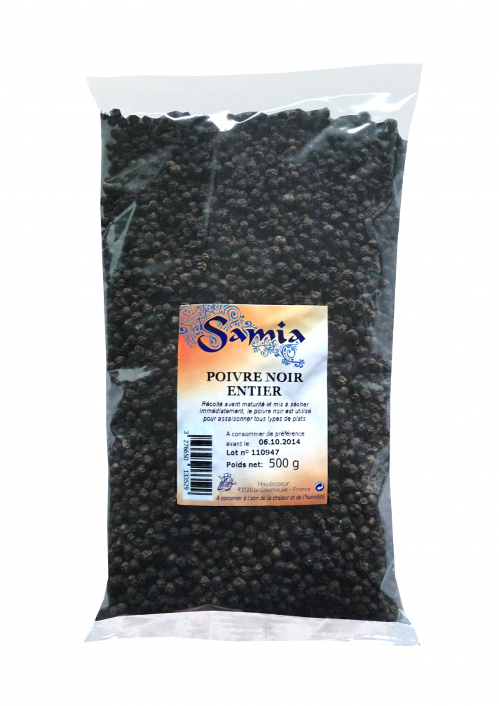 Pimenta preta inteira 500g - SAMIA