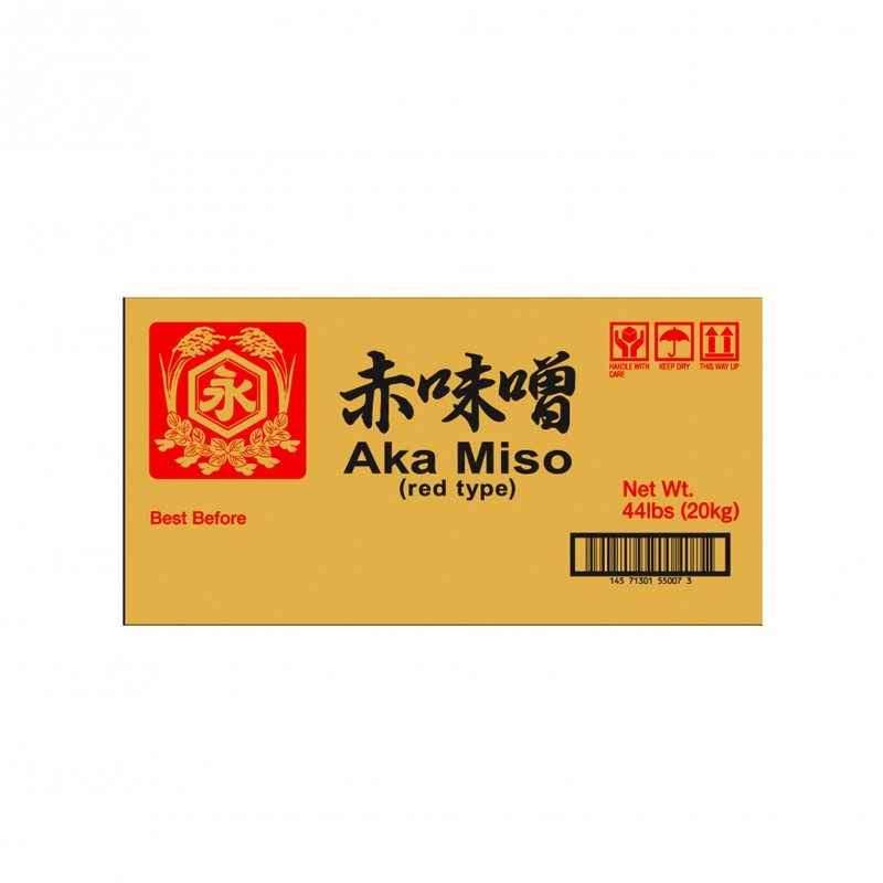 Aka Miso Pâte De Soja Rouge En Carton  Jp 20kg - Mikami