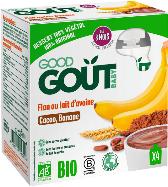 Oat milk flan Cacao Banana 4x85 - GOOD GOUT