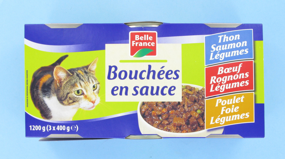 Nước sốt cắn cho mèo nhiều loại 3x400g - BELLE FRANCE