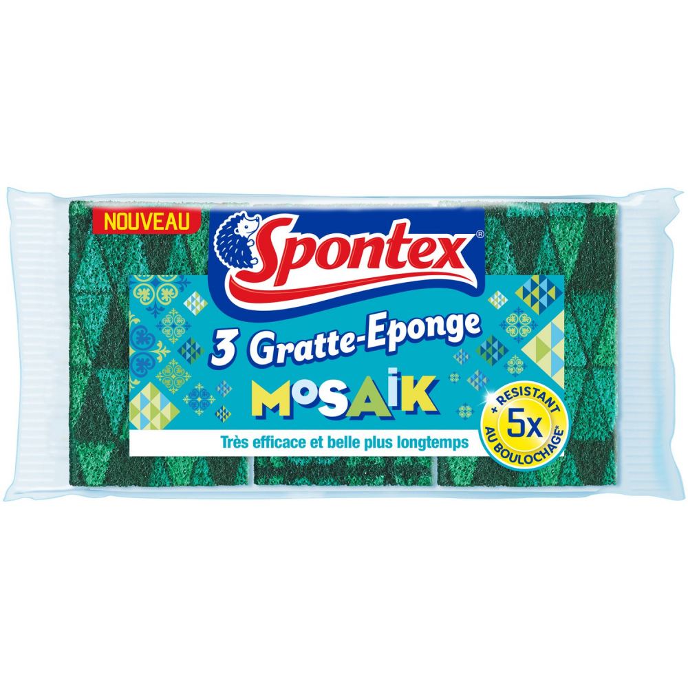 Gratte éponge mosaik x3 - SPONTEX