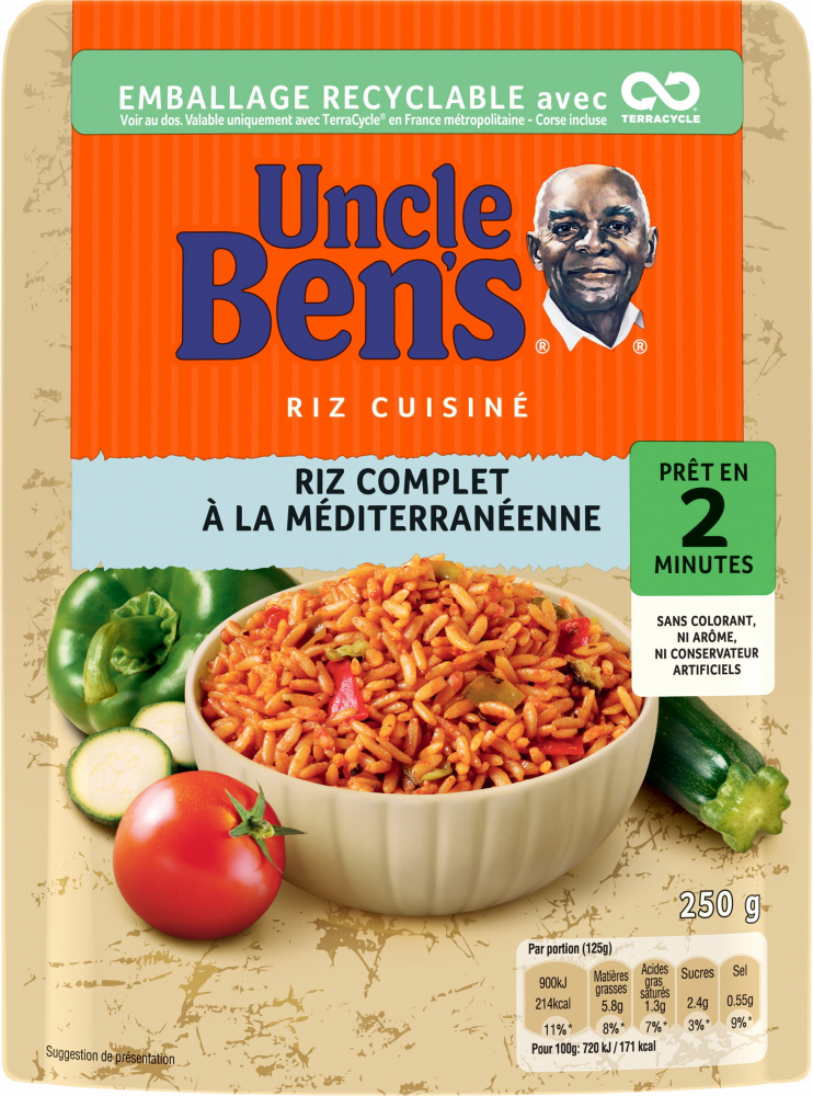 Riz Complet à la Méditerranéenne 250g - UNCLE BEN'S