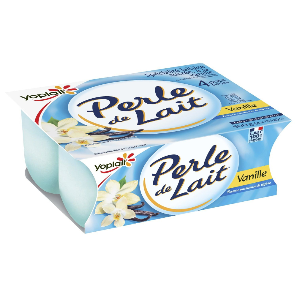 Yogurt flavored with vanilla pearl of milk; 4x125g - Yoplait