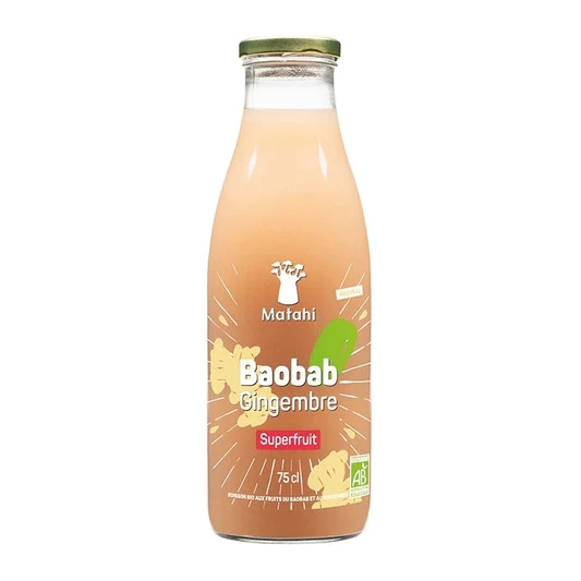 Bebida Orgânica de Superfruta Baobá Gengibre (6x75 Cl) - Matahi
