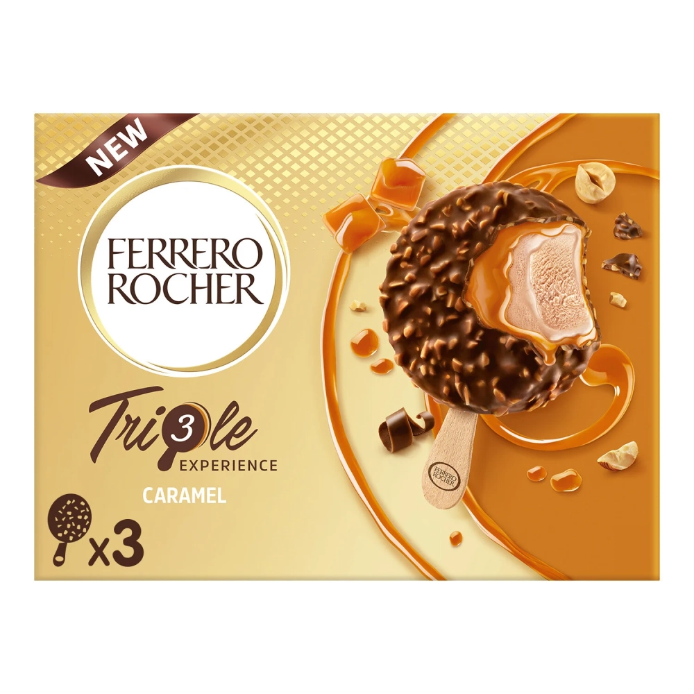 Glace Caramel Noisette Ferrero Rocher 3x46g - FERRERO