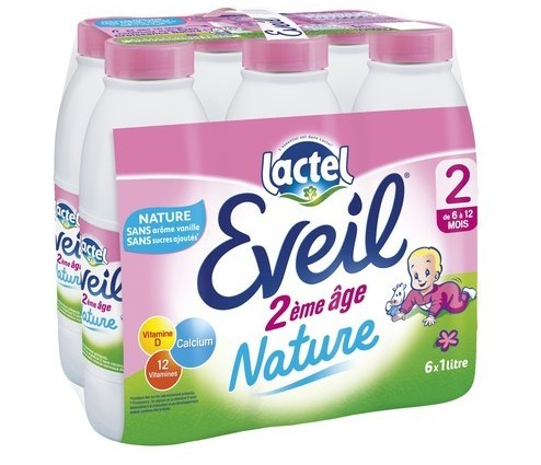 Liquid baby milk 2nd age Eveil 6x1L - LACTEL