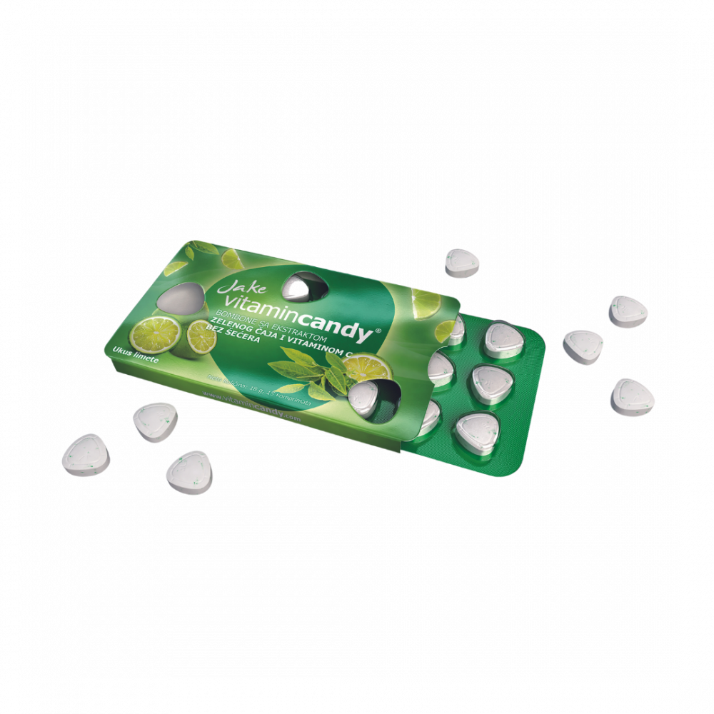Jake Lime Sugar Free Candy Enriched With Vitamin C With Green Tea Extract