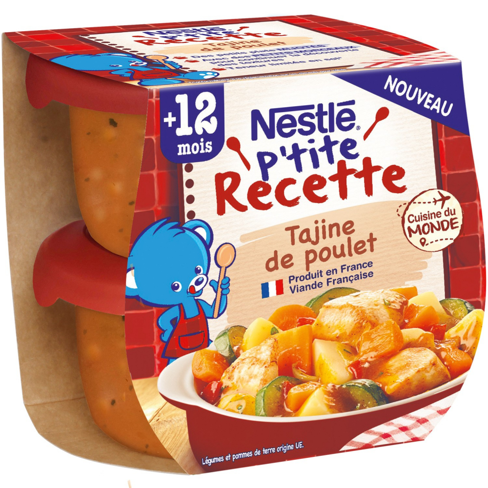 Babymahlzeit ab 12 Monaten, Hühnchen-Tajine, P'tite-Rezept, 200 g - NESTLE