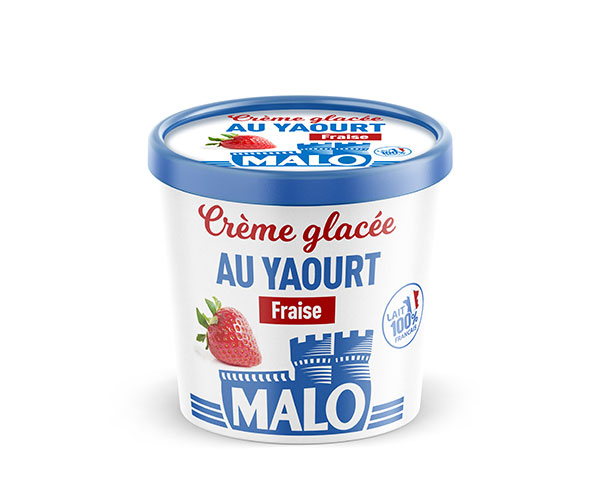 Creme glacée Yaourt Fraise 325g MALO