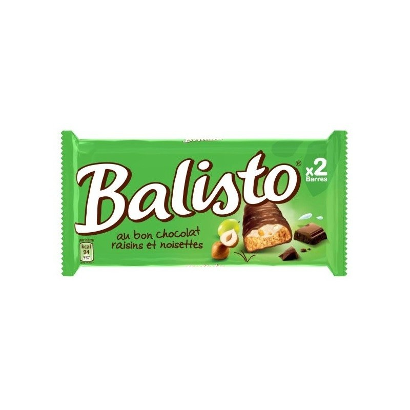 Barres muesli goût noisettes raisins x2 - BALISTO