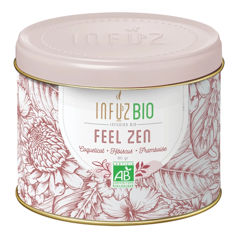 Infusión Feel Zen Amapola, Hibisco, Frambuesa Bio 80g - INFUZ