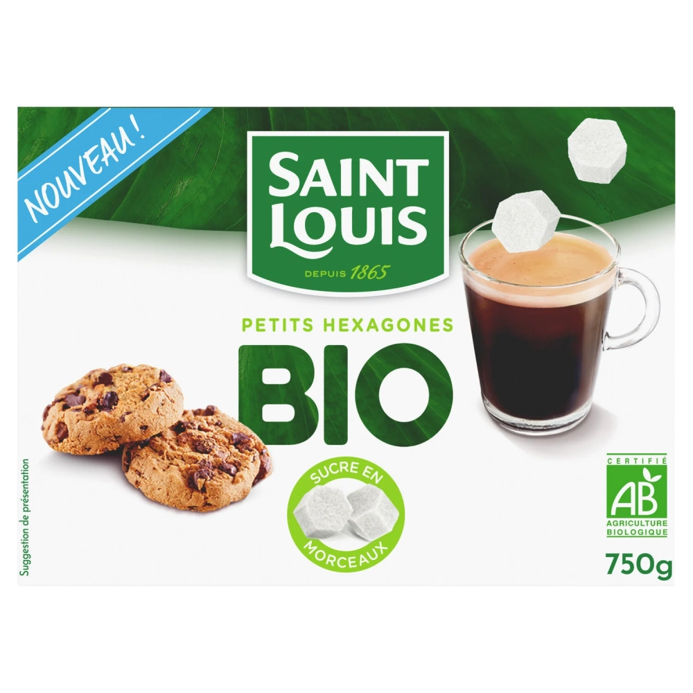 Sucre Blanc Bio Petits Hexagones Bio 75og - SAINT LOUIS
