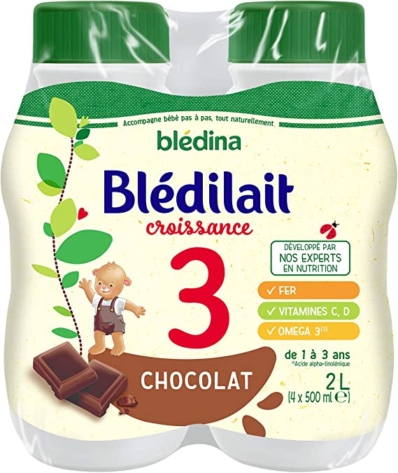 Lait liquide chocolat croissance Blédilait 4x500ml - BLÉDINA