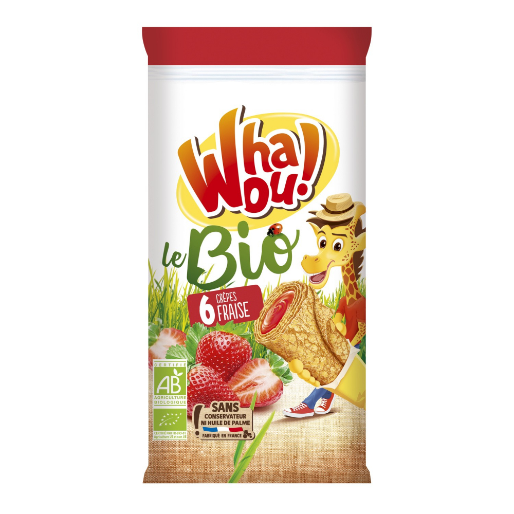 Crêpe fraise Bio 92g - WHAOU