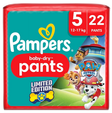Couches  Bébé Baby Dry Taille 5 Paw Patrol, 29 - PAMPERS