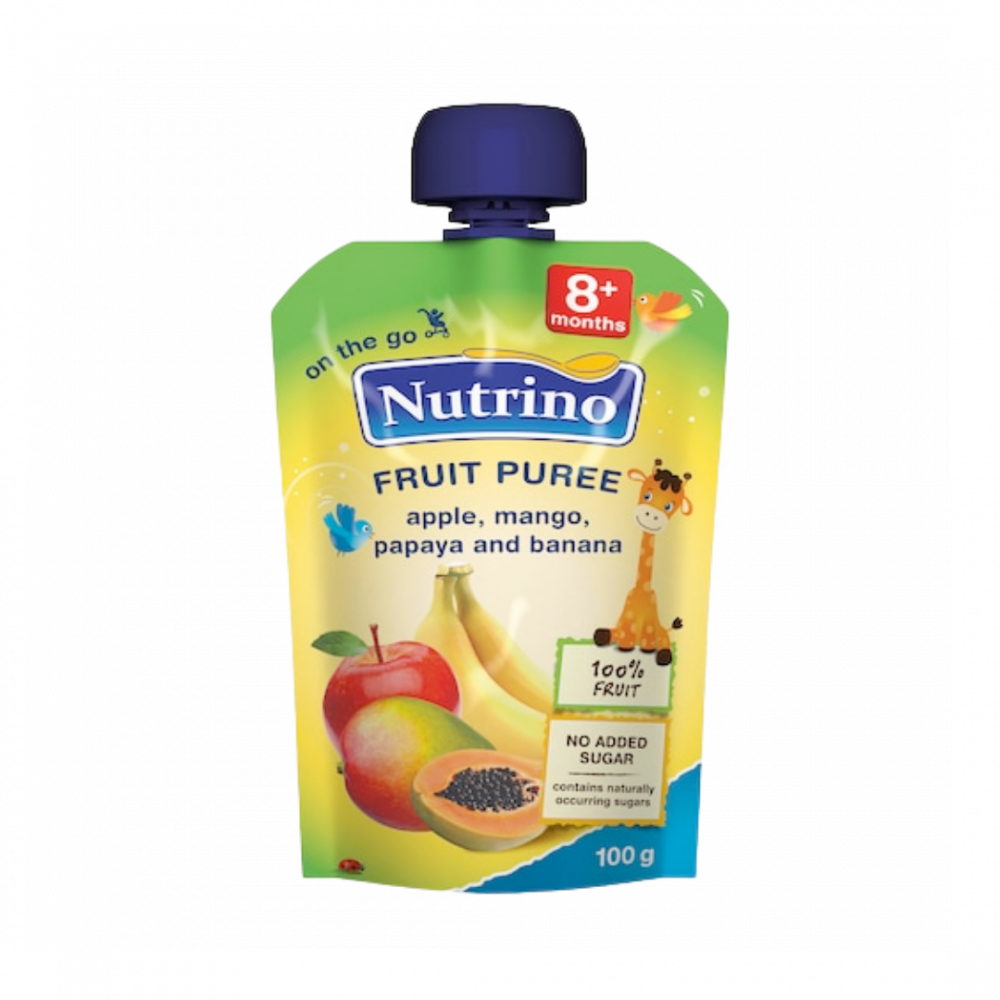 Nutrino Fruit Puree - Apple, Mango, Papaya, Banana