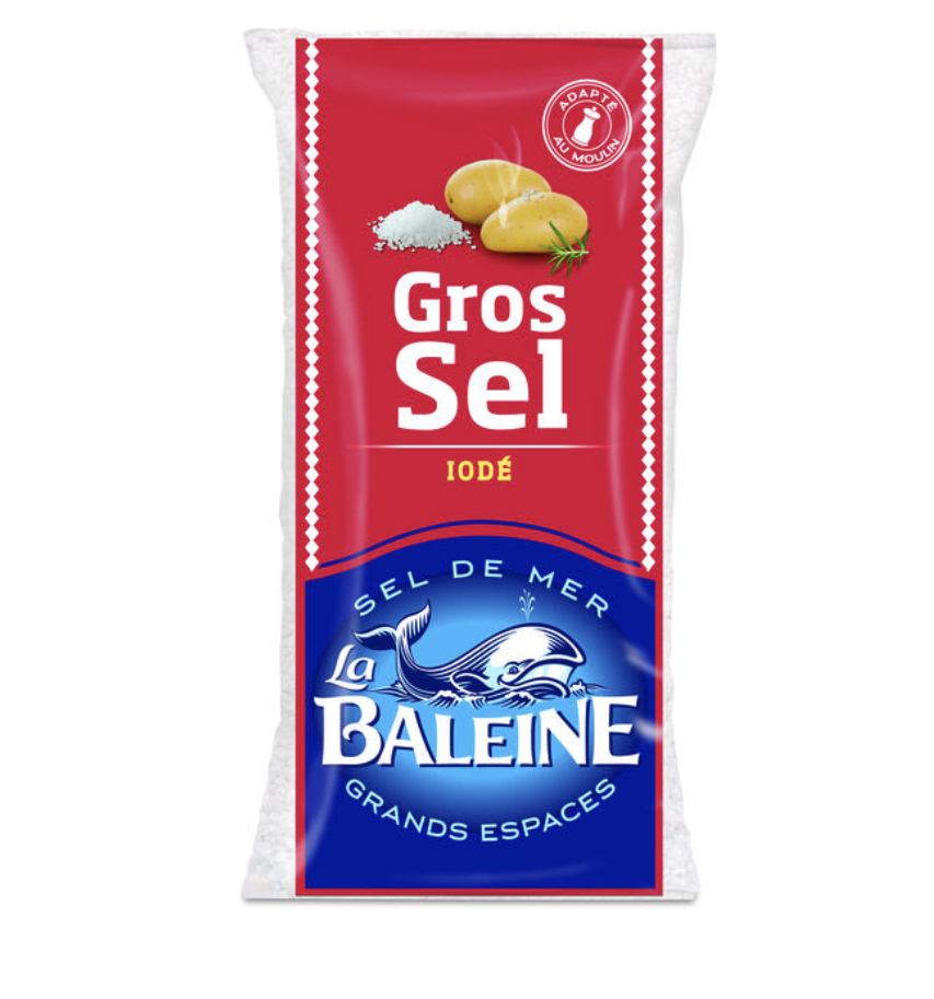 Grossiste Gros sel iodé 1kg LA BALEINE