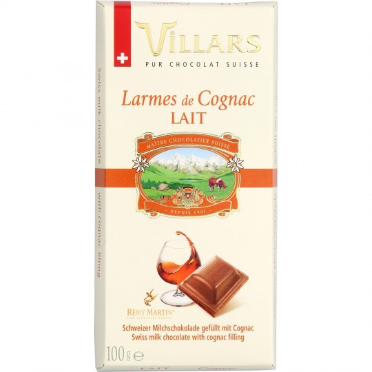 Tablette de chocolat au lait Cognac 100g - VILLARS