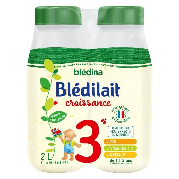 Lait liquide blédilait croissance 4x500ml - BLÉDINA