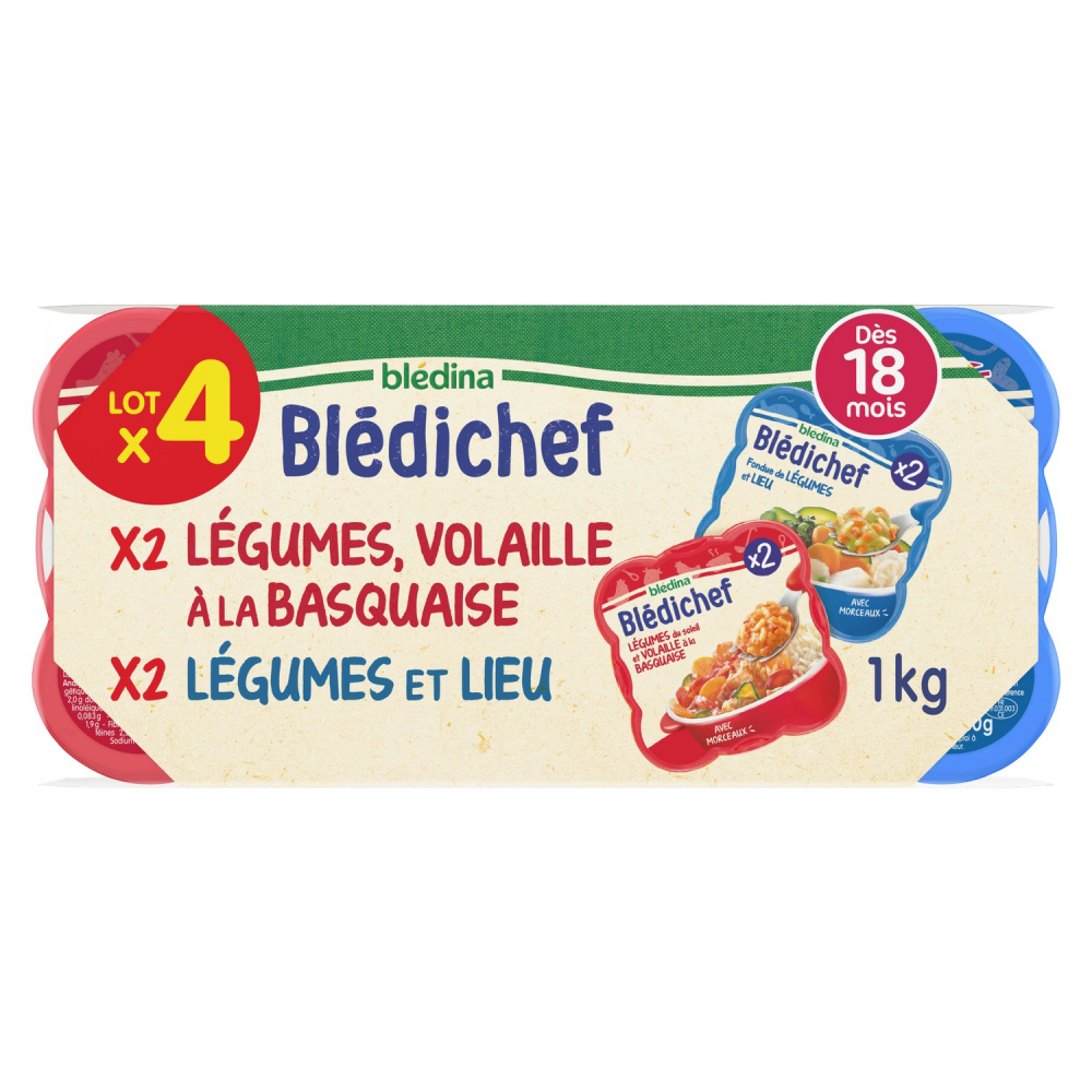 Plat bébé de Légumes poisson & Volaille à La Basquaise Blédichef 4x250g - BLÉDINA