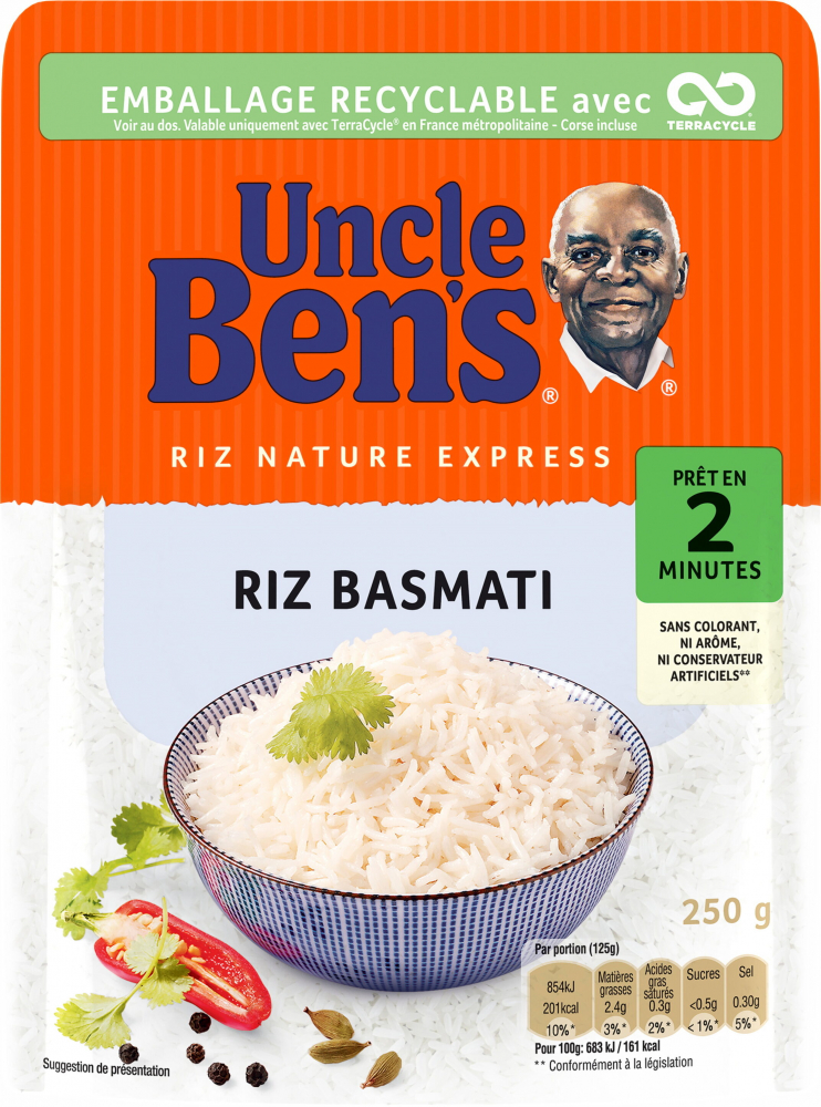 Grossiste Riz Basmati 2min 250g UNCLE BENS