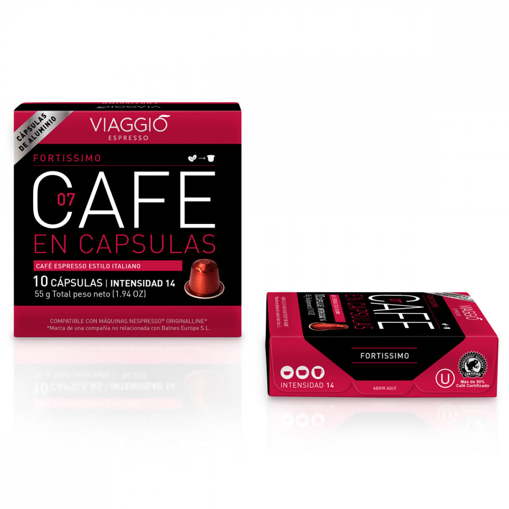 Pack Of 10 Aluminum Capsules Viaggio Espresso Fortissimo (v2)