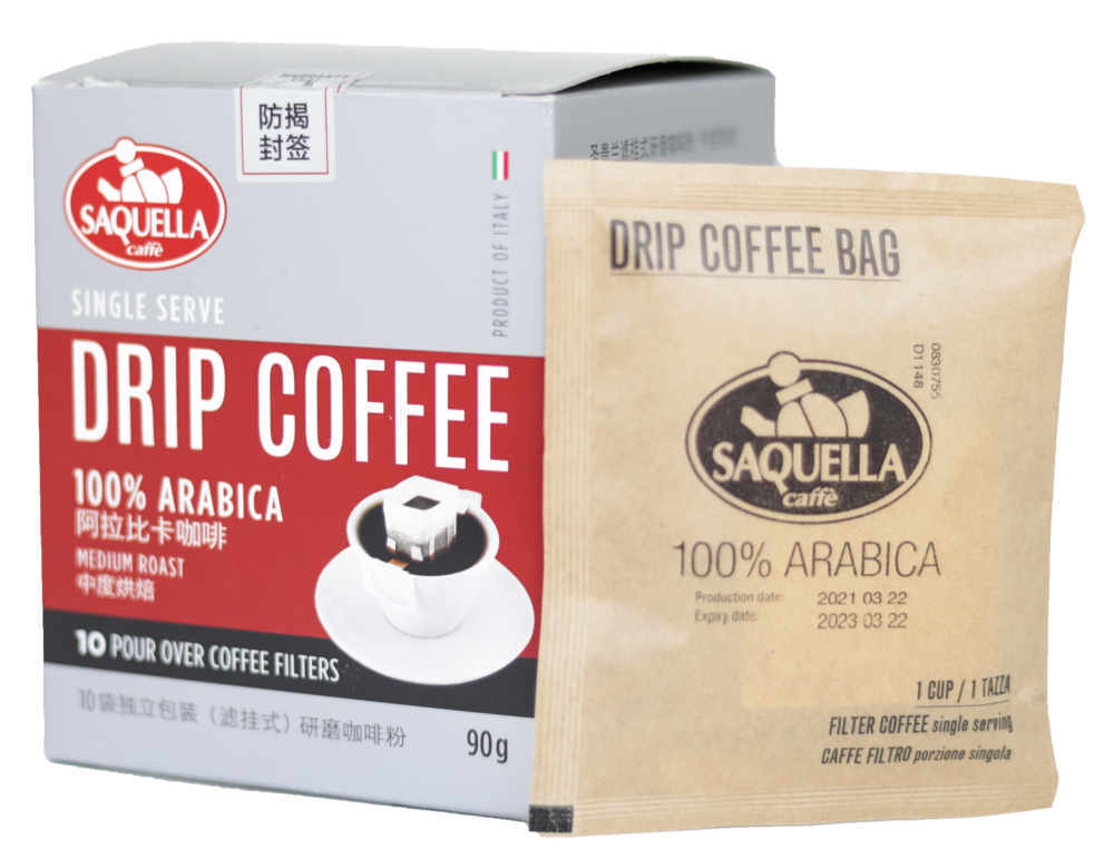 Drip Coffee Bags Saquella Box Of 10 Bags X 9 Gr