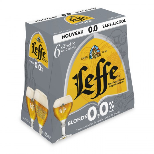Bière Blonde Sans Alcool Abbaye, 6x25 cl - LEFFE