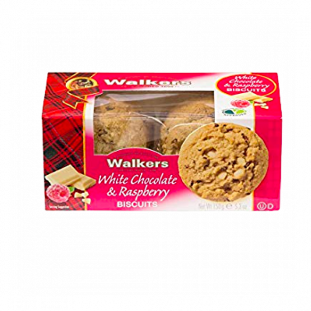 Walkers Cookies Chocolat Blanc & Framboise 150gr Cx12