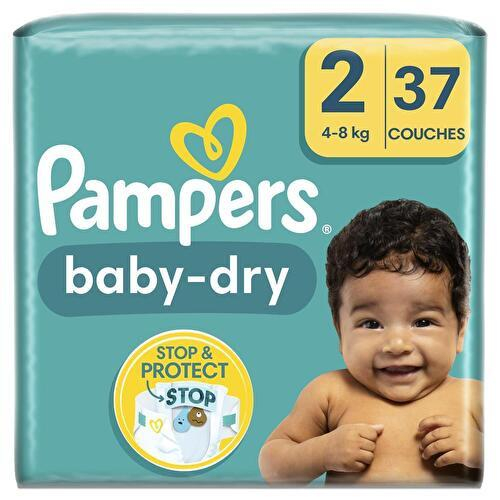 PAMPERS COUCHE BABY-DRY TAILLE 2 (4–8 kg) – 37 COUCHE