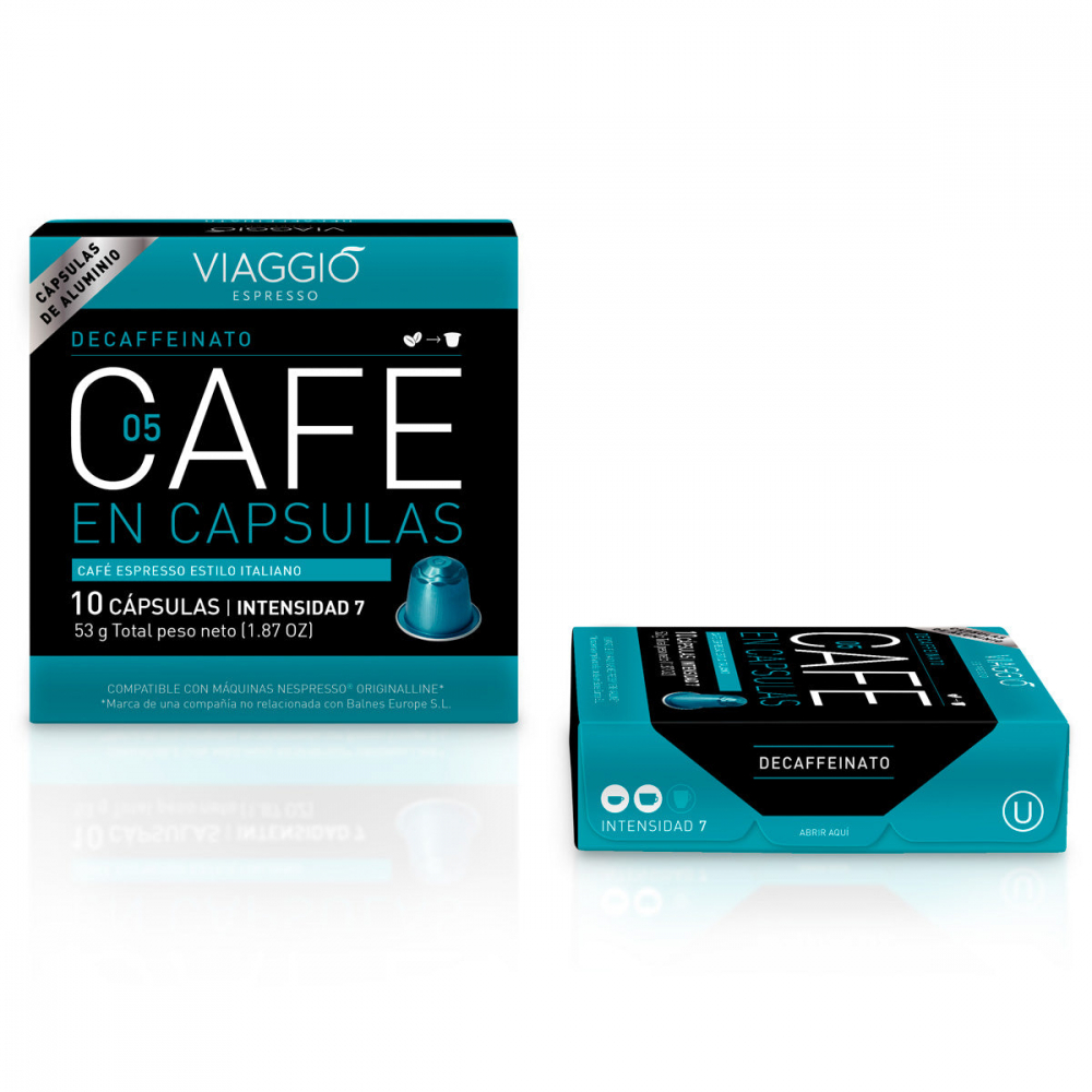 Pack Of 10 Aluminum Capsules Viaggio Espresso Descafeinado (v2)