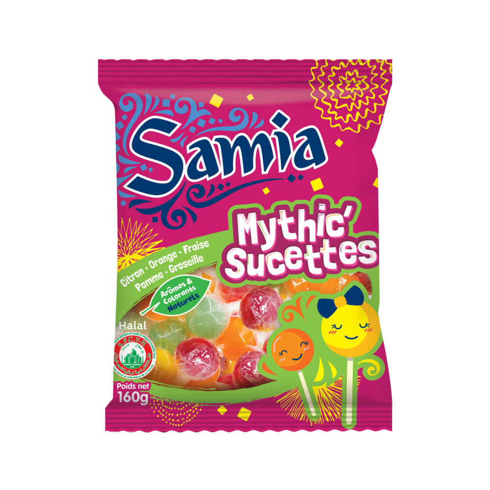 Mythic' Sucettes Halal 160g - SAMIA