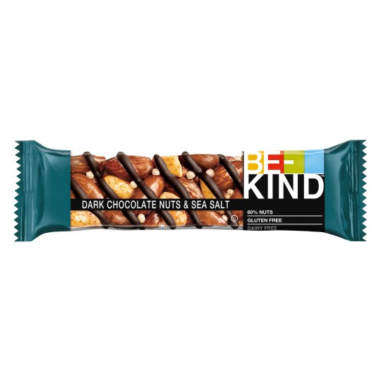 Barre Chocolatée Fruits Secs au Chocolat et Sel de Mer 40g - BE KIND