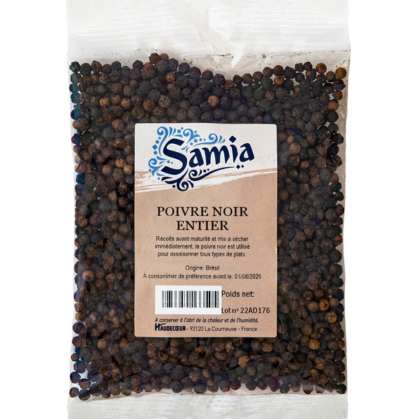 Pimenta preta inteira 250g - SAMIA