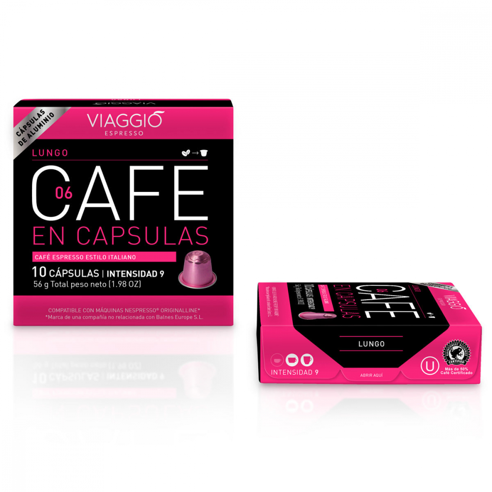 Pack Of 10 Aluminum Capsules Viaggio Espresso Lungo (v2)