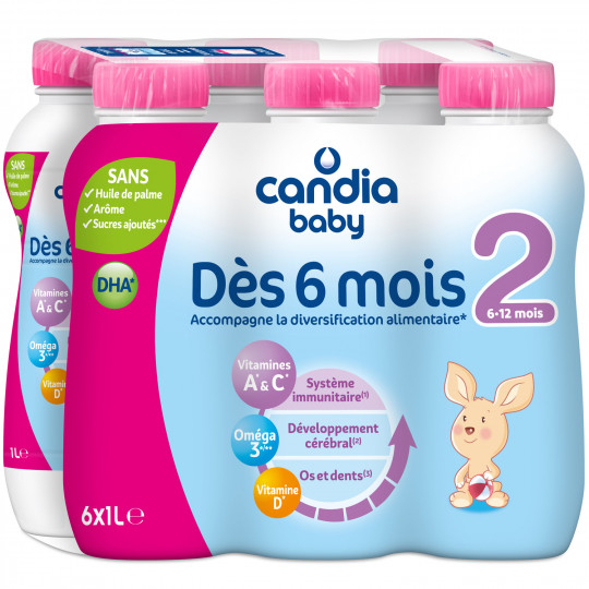 Liquid milk 2nd age 6x1l - CANDIA