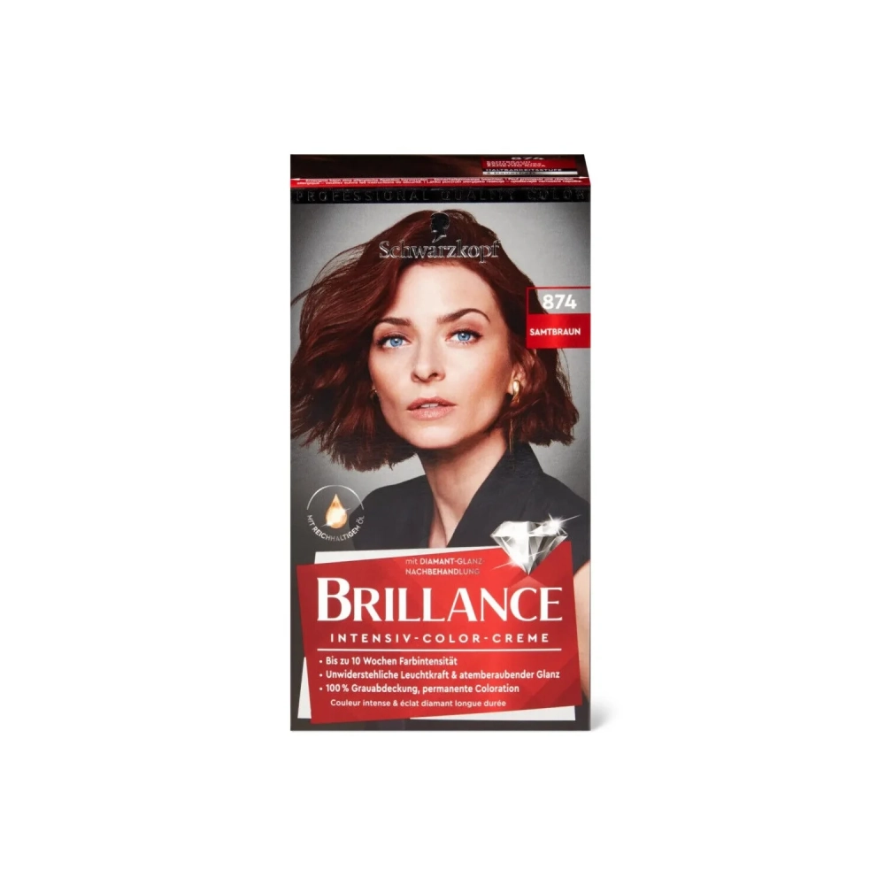SCHWARZKOPF BRILLANCE COLOR 874 VELVET BROWN - SCHWARZKOPF