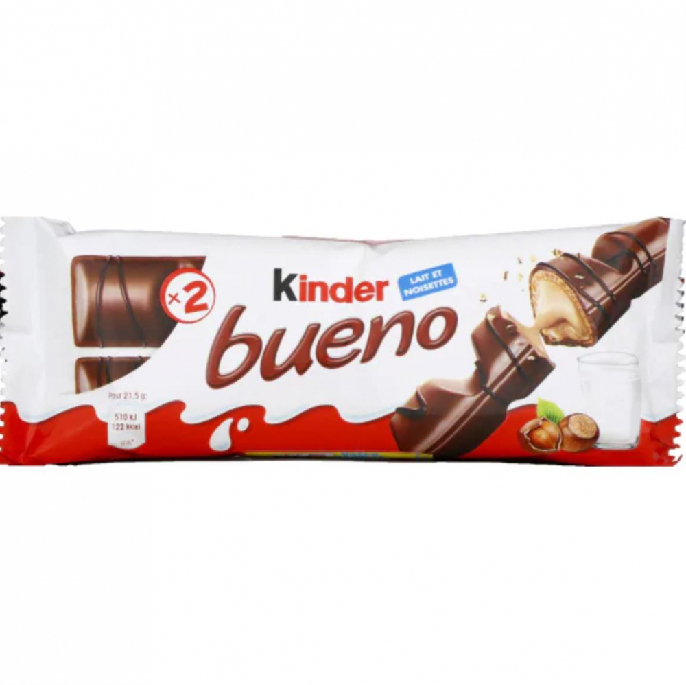 Barres Chocolatées Lait Noisettes; 3x2 barres; 129g- KINDER