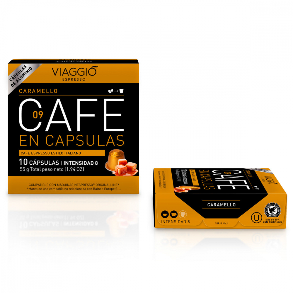 Pack Of 10 Aluminum Capsules Viaggio Espresso Caramello (v2)
